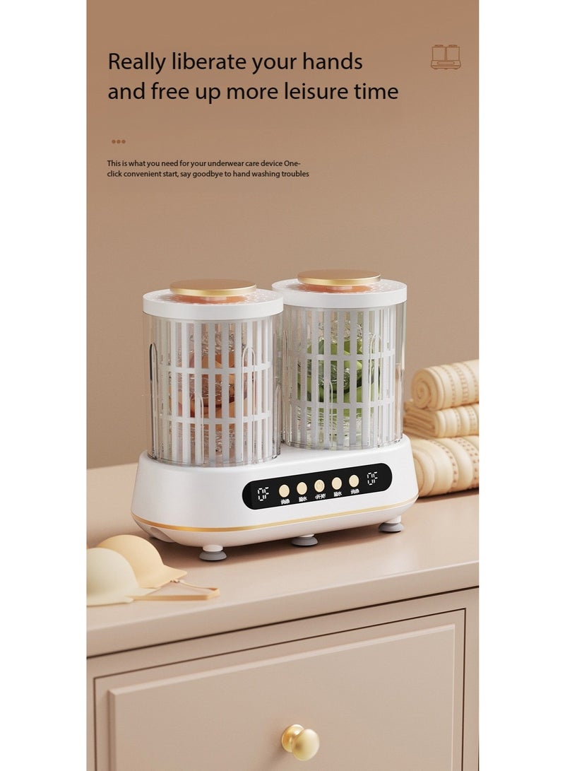 SKT Shiketro Portable 4L Dual-Drum Plug-In High-Strength Motor Washing Machine with Dual-Drum Mode for Underwear（White） - Image 5