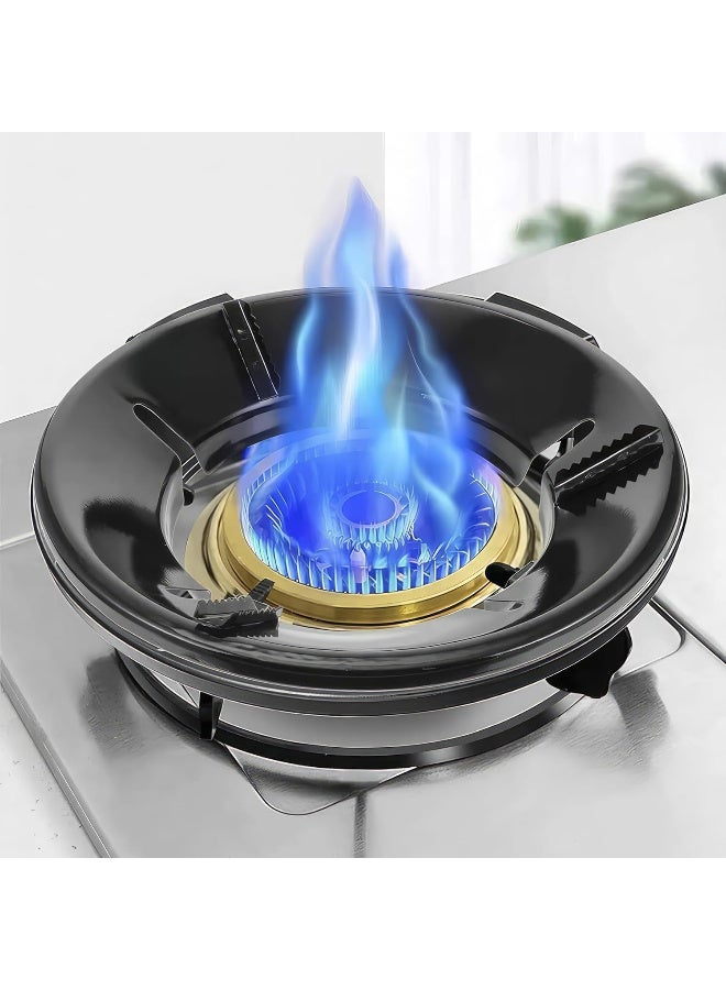 Clazkit Pack of 2 Black Gas Saver Burner Stands Fire & Windproof, Energy-Efficient 4-Leg Support for Indian Gas Stoves, 0.7mm Durable Construction - Image 1