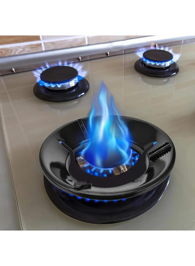 Clazkit Pack of 2 Black Gas Saver Burner Stands Fire & Windproof, Energy-Efficient 4-Leg Support for Indian Gas Stoves, 0.7mm Durable Construction - Image 3