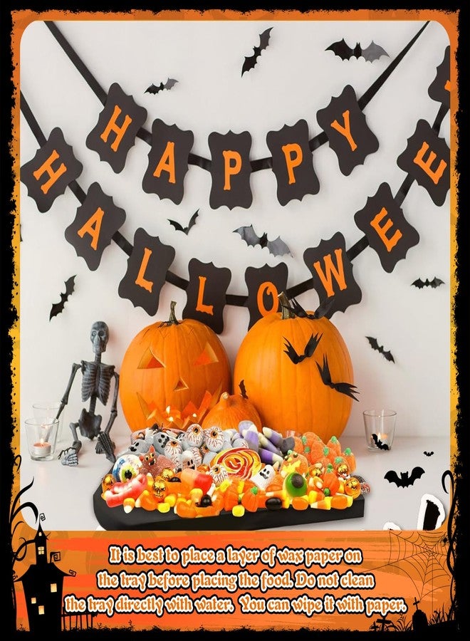 NAYODEUS Halloween Coffin Feature Board, Party Table Center Decoration, Gothic Coffin Tray and Carved Skeleton - Coffin Banquet Plate Engraved Skeleton, Essential Halloween Party Decoration Accessories. - Image 5