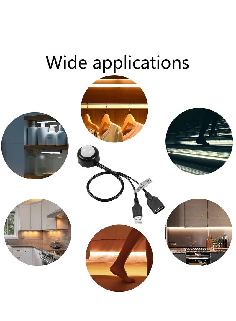 Mini PIR Motion Sensor Switch, with USB Interface Cable 2A PIR Infrared Motion Human Body Sensor Detector Switch Light Sensor Adjustable, for LED Strip - Image 5