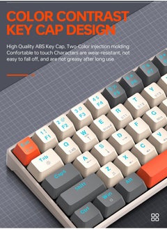 T-WOLF 2.4G Wireless Wired Gasket Gaming Keyboard,64 Keys Blue Switch Mechanical Keyboard,Hot Swappable Gasket Mount with RGB Backlit  - Image 4