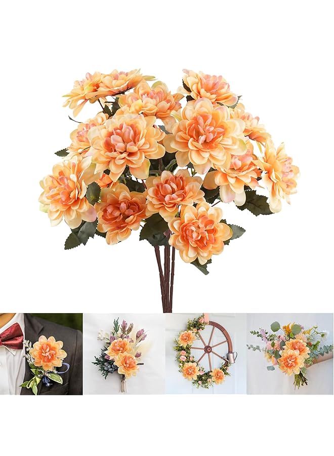 erorex 6Pcs Artificial Fall Daisy Mums Flowers With Stem Silk Chrysanthemums Flowers Arrangement For Home Party Wedding Bouquet Thanksgiving Table Centerpieces Decor - Image 1