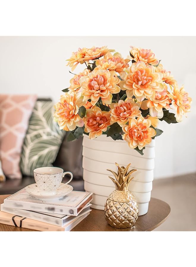 erorex 6Pcs Artificial Fall Daisy Mums Flowers With Stem Silk Chrysanthemums Flowers Arrangement For Home Party Wedding Bouquet Thanksgiving Table Centerpieces Decor - Image 4