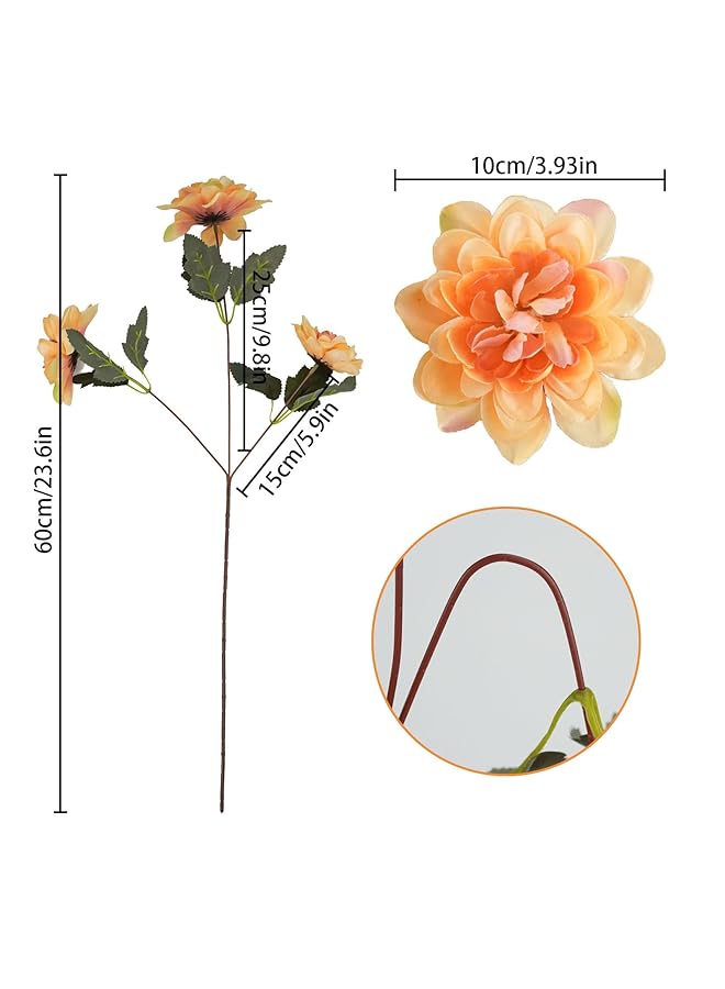 erorex 6Pcs Artificial Fall Daisy Mums Flowers With Stem Silk Chrysanthemums Flowers Arrangement For Home Party Wedding Bouquet Thanksgiving Table Centerpieces Decor - Image 3