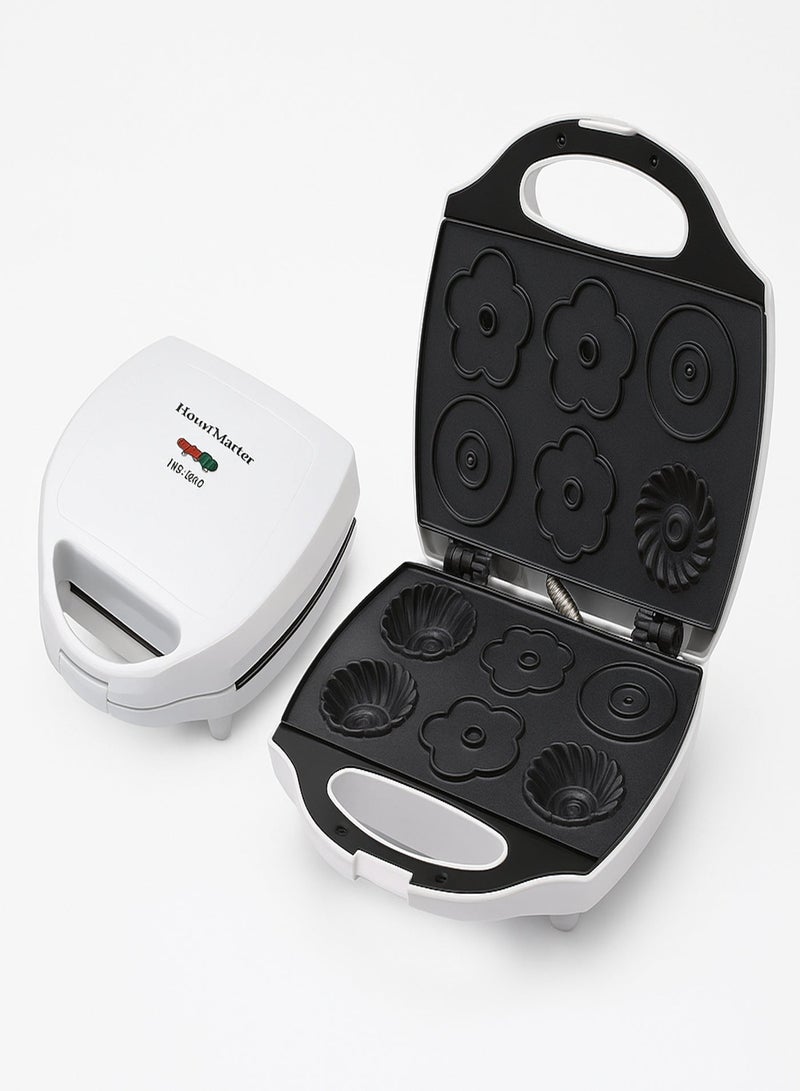 Home Master HM-338 Electric Donut Maker - 820W, Non-stick Surface for Making 6 Different Shaped Cookies at Once - Image 1
