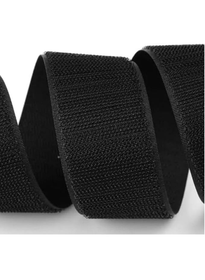 Generic 1 x meter Hook and 1 x meter Width 5 Cm Loop Velcro Scotch Sew on Hook and Loop Tape Non-Adhesive Nylon Hook Loop Tape Fabric (Black)  - Image 2