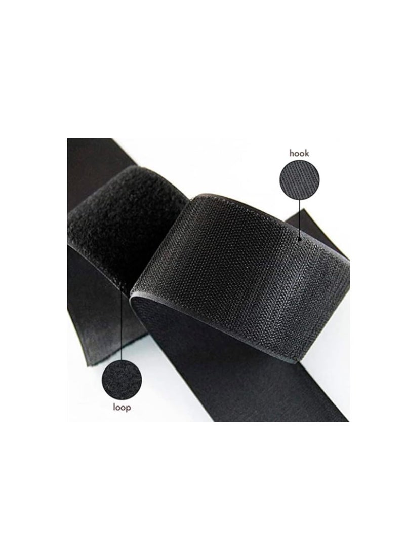 Generic 1 x meter Hook and 1 x meter Width 5 Cm Loop Velcro Scotch Sew on Hook and Loop Tape Non-Adhesive Nylon Hook Loop Tape Fabric (Black)  - Image 4