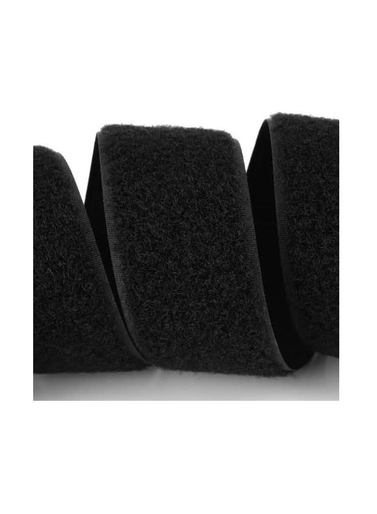 Generic 1 x meter Hook and 1 x meter Width 5 Cm Loop Velcro Scotch Sew on Hook and Loop Tape Non-Adhesive Nylon Hook Loop Tape Fabric (Black)  - Image 1