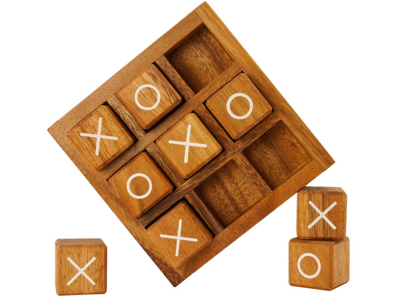 BSIRI Wooden XO Blocks (L) Tic Tac Toe Board Games - Ideal for Kids Games, Family Games and Game Night for Adults, Farmhouse Decor for Coffee Table Decor and Unique Gifts for All Occasion (5.5 Inch) - Image 2