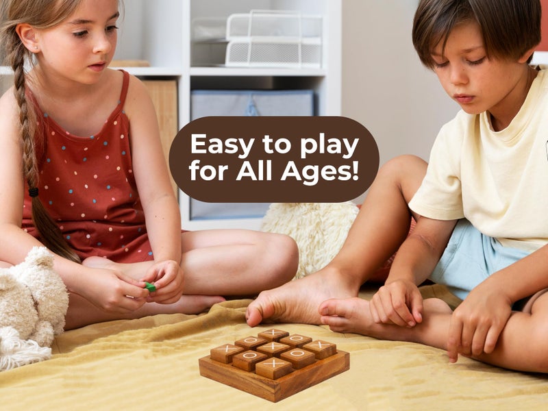 BSIRI Wooden XO Blocks (L) Tic Tac Toe Board Games - Ideal for Kids Games, Family Games and Game Night for Adults, Farmhouse Decor for Coffee Table Decor and Unique Gifts for All Occasion (5.5 Inch) - Image 5