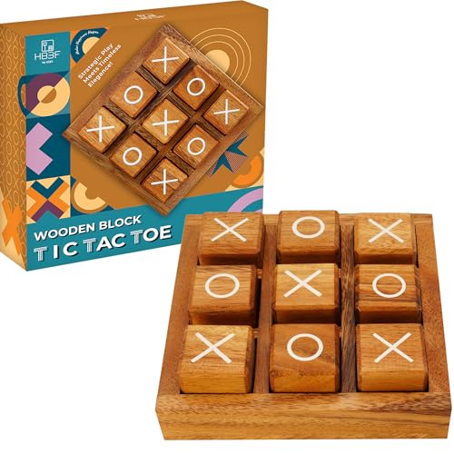 BSIRI Wooden XO Blocks (L) Tic Tac Toe Board Games - Ideal for Kids Games, Family Games and Game Night for Adults, Farmhouse Decor for Coffee Table Decor and Unique Gifts for All Occasion (5.5 Inch) - Image 1