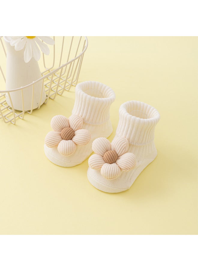 Newborn Baby 0-1 Year Old Baby Spring And Autumn A Cotton Tube Dispensing Non-slip Toddler Socks Shoes