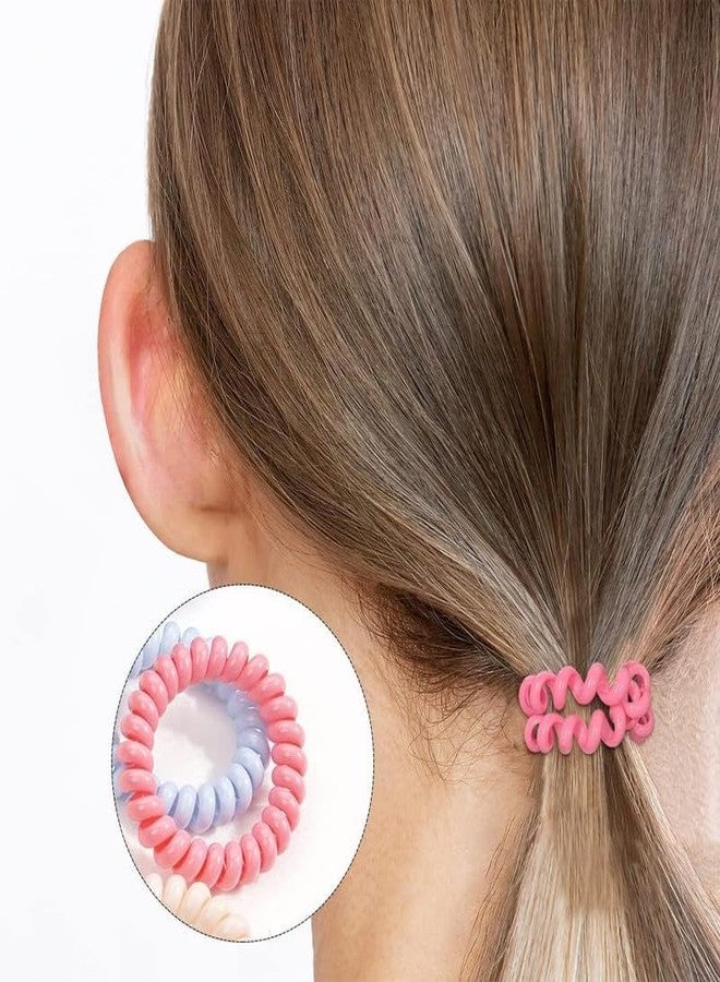 Minta Spiral Hair Ties, Telephone Wire Spring Hair Head Elastic Hair Tie Rubber Bands Unbreakable For Girls And Women (Pack of 8) Multicolor - Image 2