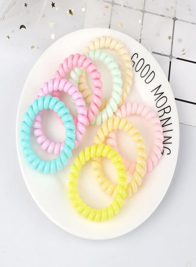 Minta Spiral Hair Ties, Telephone Wire Spring Hair Head Elastic Hair Tie Rubber Bands Unbreakable For Girls And Women (Pack of 8) Multicolor - Image 5
