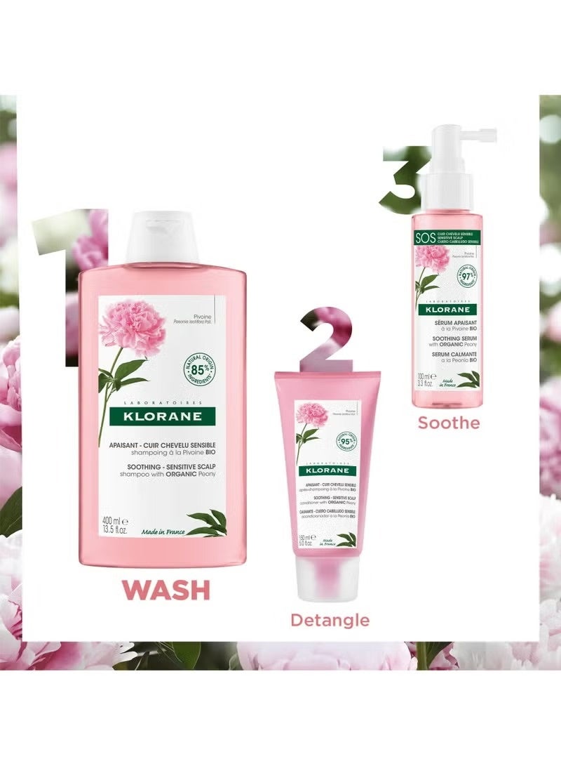 Klorane Soothing - Sensitive Hair Scalp Shampoo with Organic Peony 400ml - Image 3