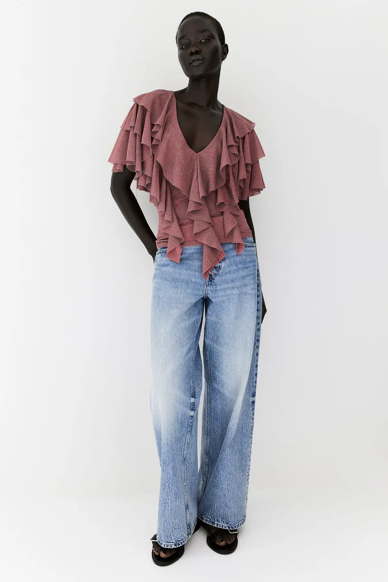 H&M Flounced Jersey Top