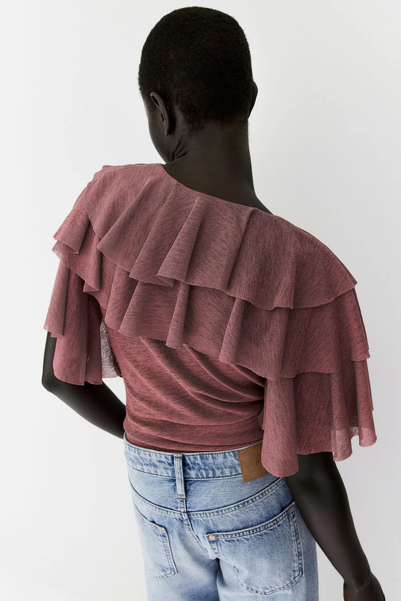 H&M Flounced Jersey Top