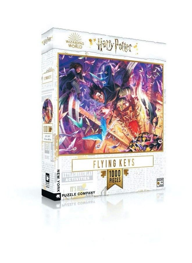New York Puzzle Company - Harry Potter Flying Keys 1000 Piece Jigsaw Puzzle - Image 1