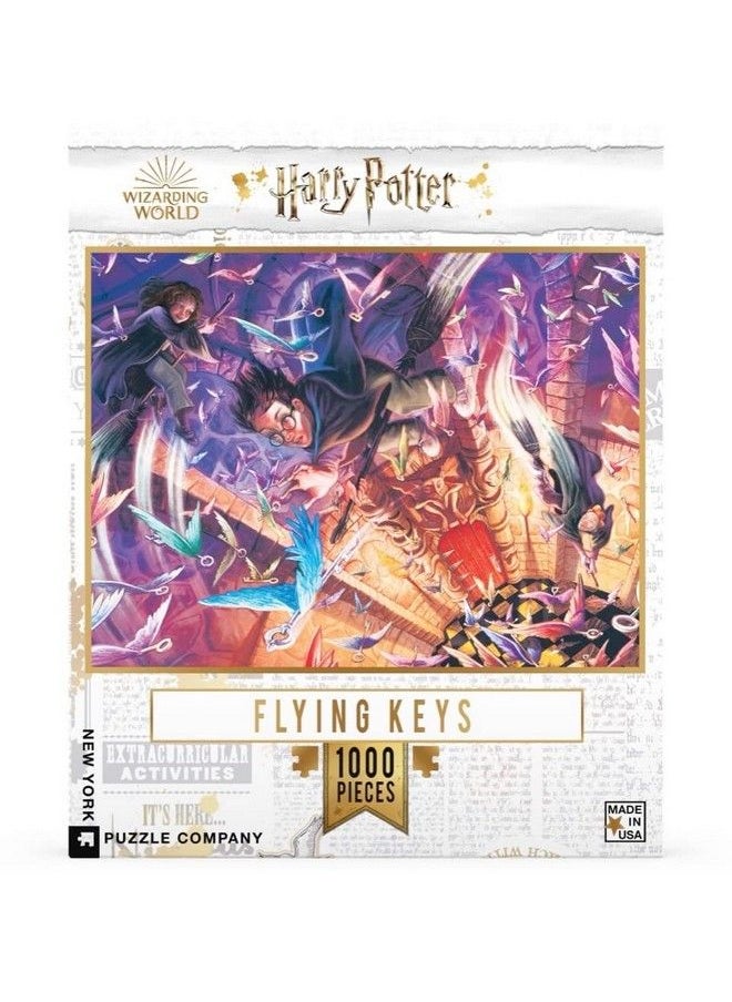 New York Puzzle Company - Harry Potter Flying Keys 1000 Piece Jigsaw Puzzle - Image 1