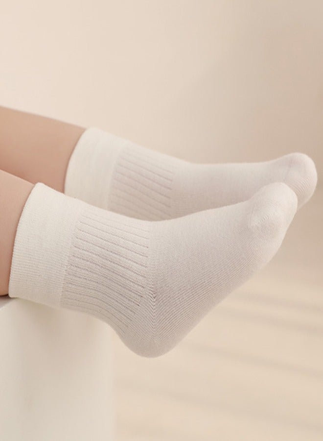 Children's Socks 5 Pairs For Boys And Girls Toddler Socks Solid Color Pure Cotton Children's Short Socks 3-5 Years Old Antibacterial And Deodorant Children's Socks  - Image 4