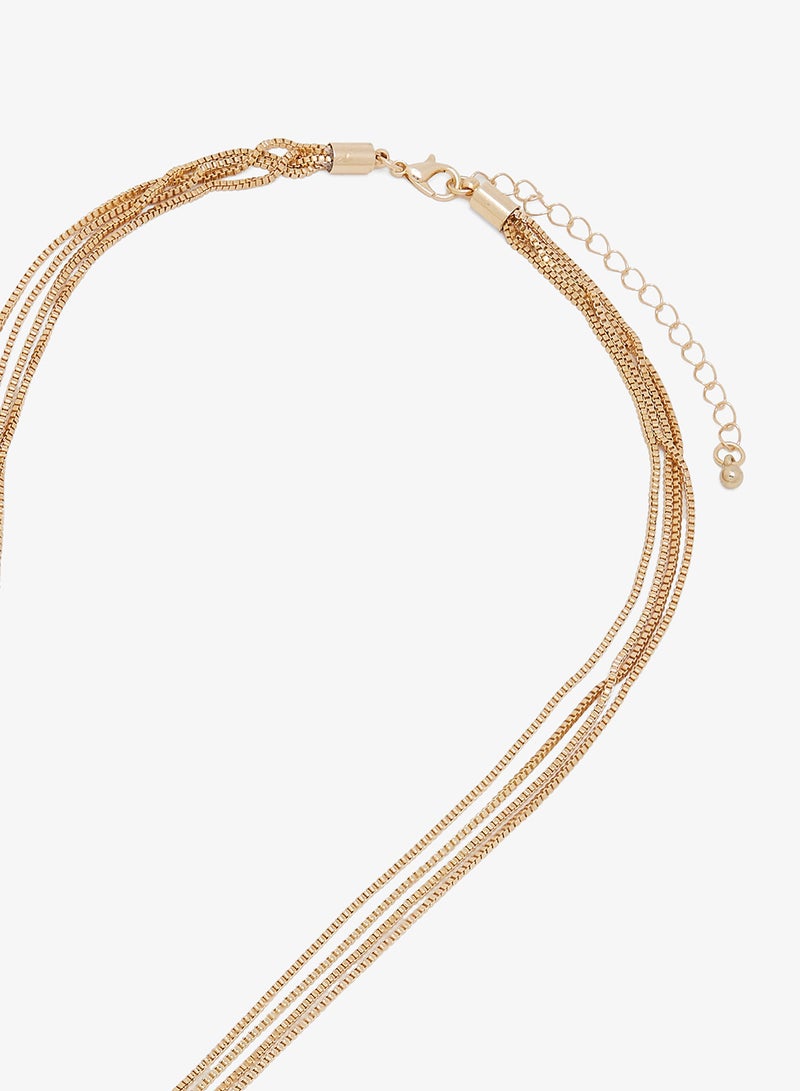 ELLA Gold Layered Necklace Drop Down - Image 3