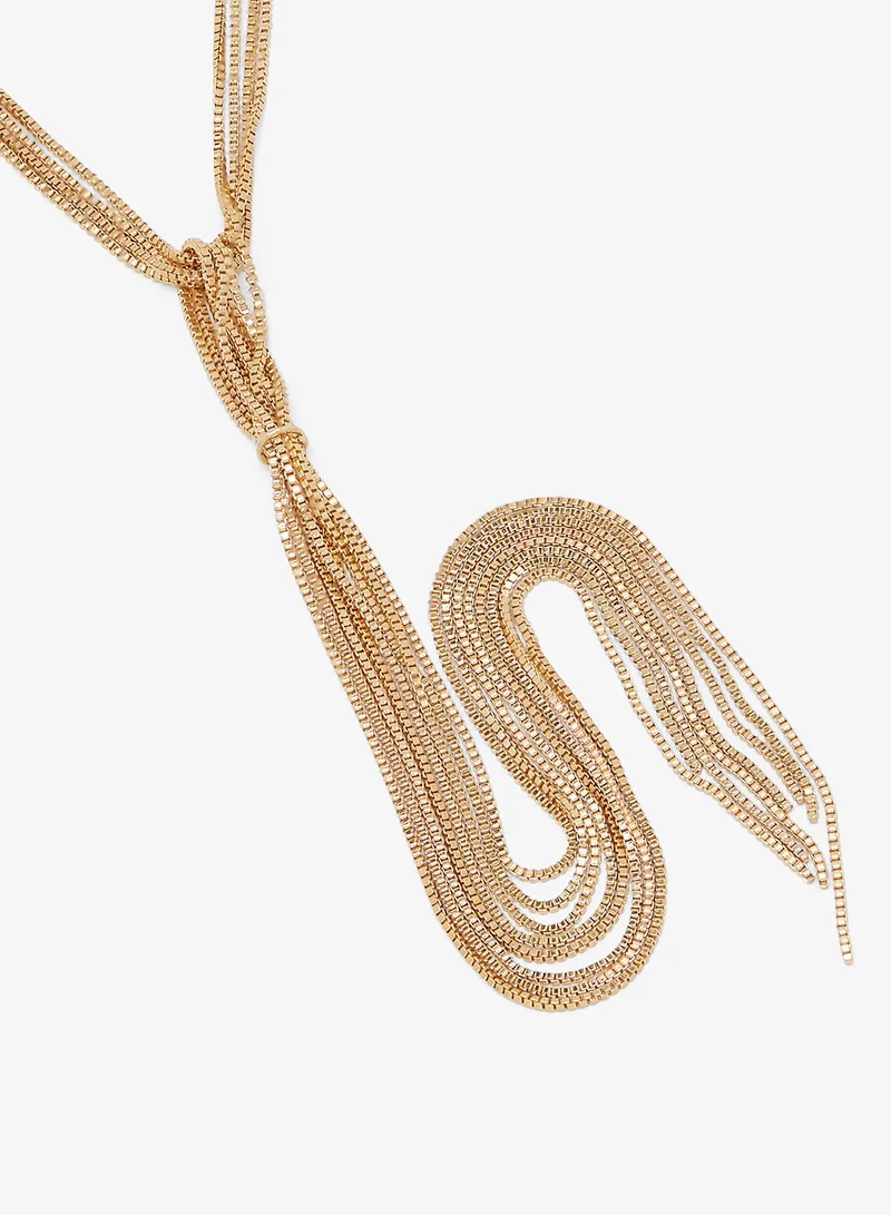ELLA Gold Layered Necklace Drop Down