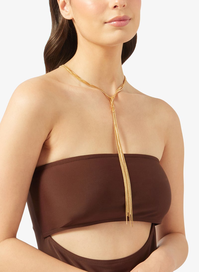 ELLA Gold Layered Necklace Drop Down - Image 4