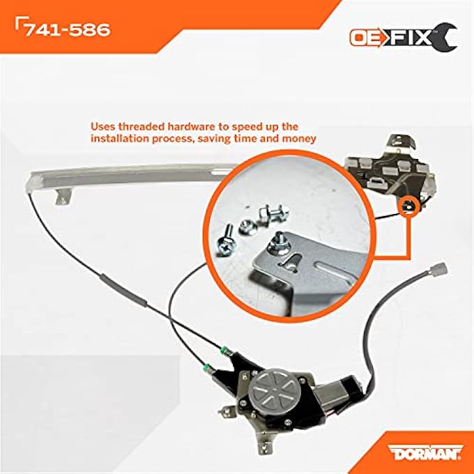 دورمان 741586 منظم نافذة كهربائية أمامية للسائق ومجموعة محرك متوافقة مع موديلات فورد المحددة (Oe Fix) - Image 4