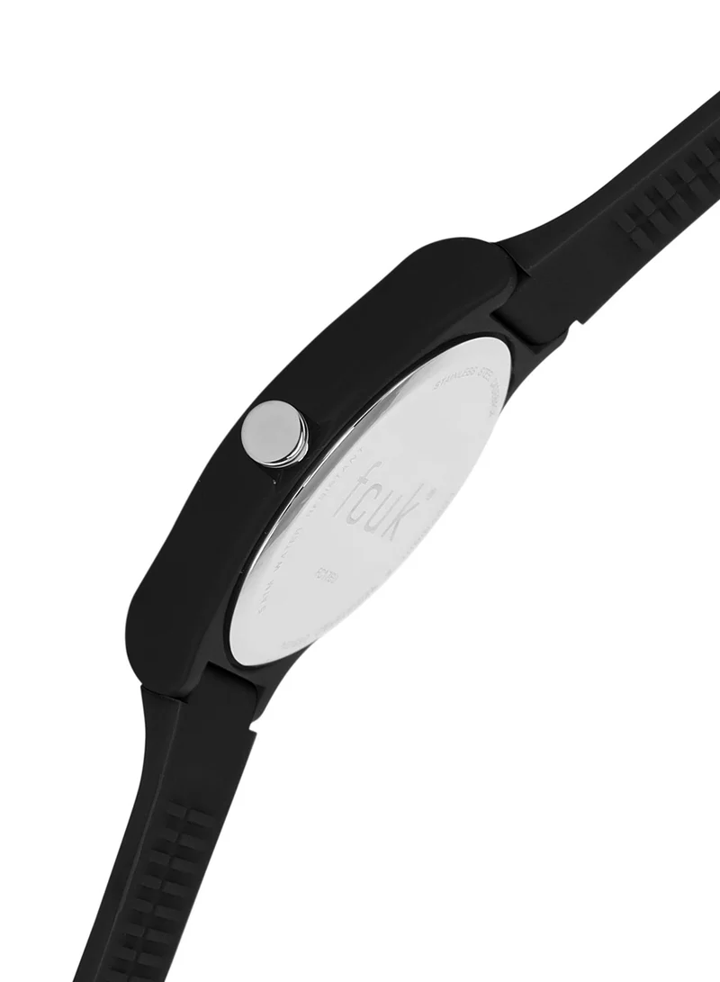 French Connection French Connection Men's Analog Watch With Black Silicone Strap 40 mm