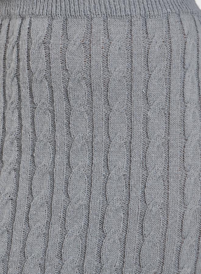 Styli Grey Cable Knit Midi Skirt - Image 3
