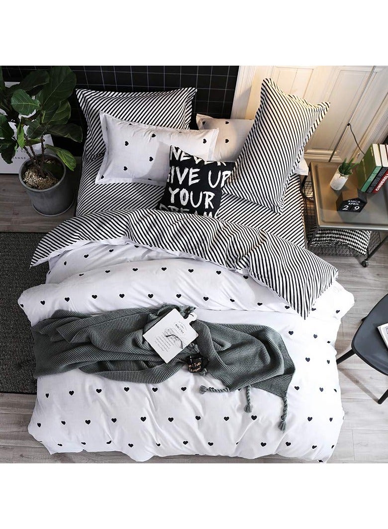 MOON HOME King/Queen/Single size Soft and Breathable Microfiber Hypoallergenic Beautiful Design Duvet Cover Set ,set includes 1 Comforter Cover, 1 Fitted Bedsheet, 4 Pillowcases  - Image 2