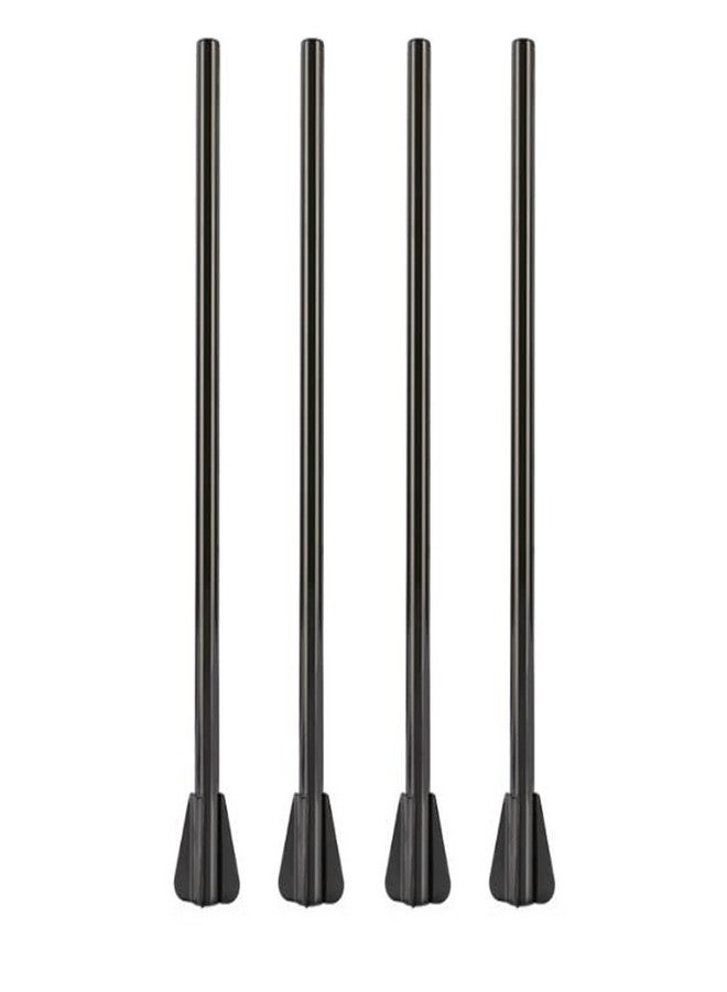 Hoshen 4 Piece Set of 9 Inch Stainless Steel Stirring Straws, Metal Thick Drinking Straw Straws with Spiral Tip Straws for Shakes, Smoothies, Beverages（Black） - Image 1