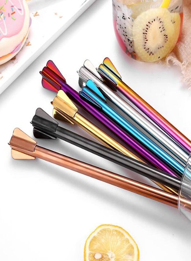 Hoshen 4 Piece Set of 9 Inch Stainless Steel Stirring Straws, Metal Thick Drinking Straw Straws with Spiral Tip Straws for Shakes, Smoothies, Beverages（Black） - Image 5