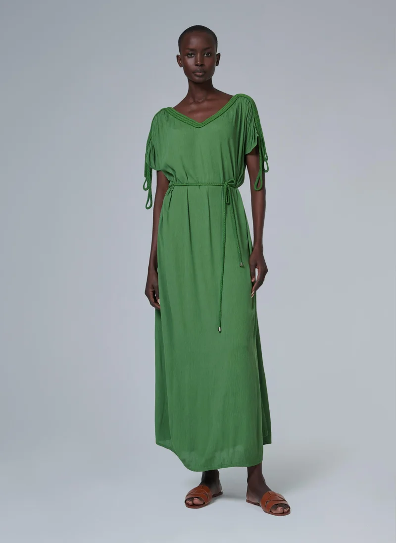 ليم Braided Cord Detail Kaftan