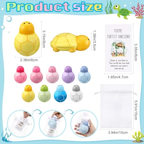 Hollowfly 24 Set Funny Turtle Stress Balls Bulk Relief Squeeze Balls Inspirational Stress Reliever Employee Appreciation Gifts for Adult Coworkers Staff Volunteer - Image 5