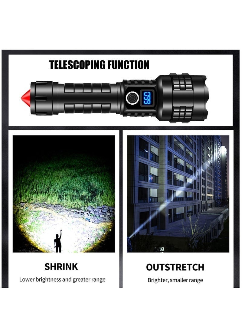 POWER Rechargeable High Lumen Flashlight Super Bright 250,000 Lumens White Laser LED High Power Tactical Brightest Flashlight Handheld Emergency Flashlight for Camping Hiking - Image 3