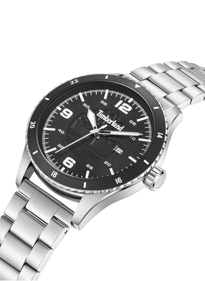 Timberland Ashmont Men's Watch 46mm Analog Black Dial Silver Stainless Steel Strap