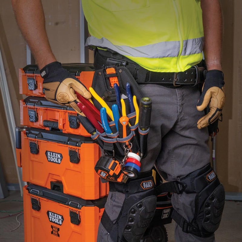 Klein Tools 55832MB MODbox Tool Pouch, 8-Pocket Electrician Bag, Quick Attach and Release for Tool Belts and MODBox Rail System - Image 5
