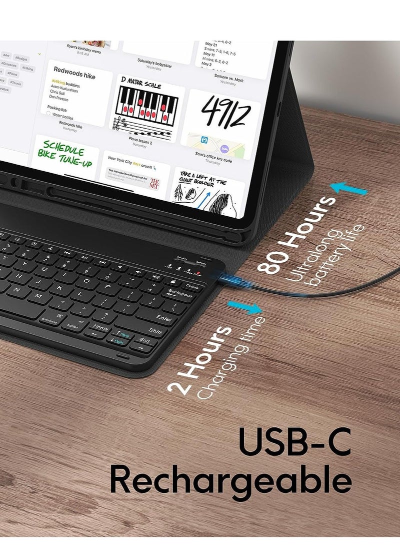 Raxoom ELTERAZONE Keyboard Case for iPad Pro 12.9 2020 4th Generation, iPad Pro 12.9 Case with Keyboard 3rd Generation 2018 - Wireless Detachable - with Pencil Holder - iPad Pro 12.9 inch Keyboard Case,Black - Image 5