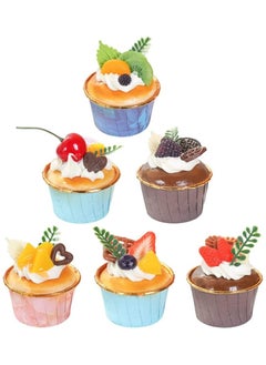 KASTWAVE Simulation Cupcake, Delicate Realistic Artificial Mini Cupcake Models, Fake Cake Dessert Props, for Photography Props Kitchen Home Decoration Display, 6Pcs  - Image 1