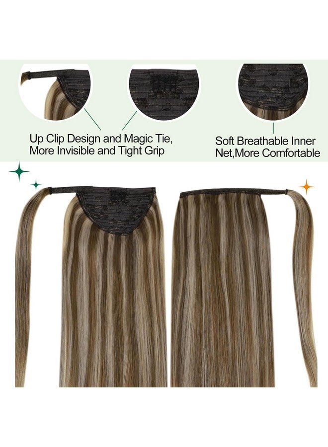 إيزي يوث وصلات ذيل حصان شعر بشري ذيل حصان وصلات شعر بني داكن مميز أشقر عسلي ريمي شعر بشري ريمي ذيل حصان تمديد مستقيم ذيل حصان 12 بوصة 70 جرام - Image 4