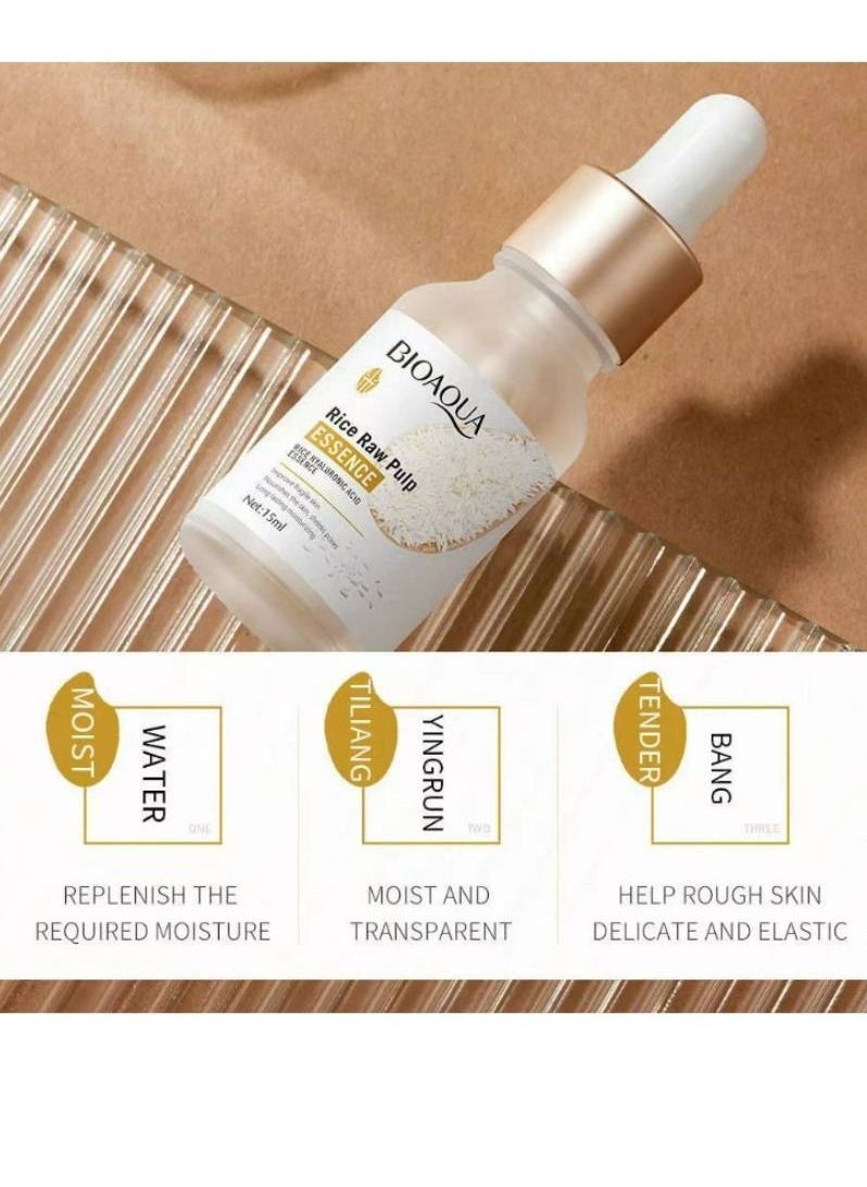 BIOAQUA - Rice Raw Pulp Essence Improving Roughness and Dullness Shrinki 15ml - Image 1