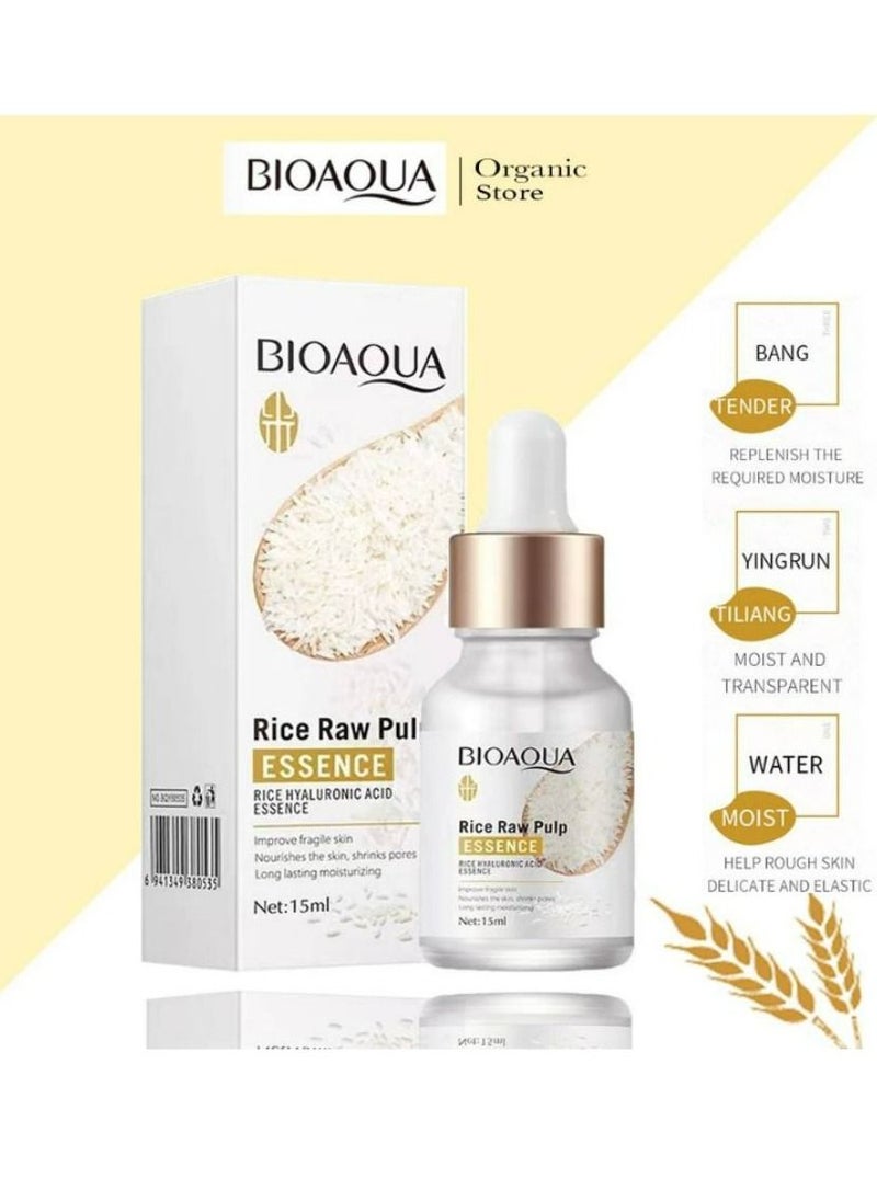 BIOAQUA - Rice Raw Pulp Essence Improving Roughness and Dullness Shrinki 15ml - Image 1