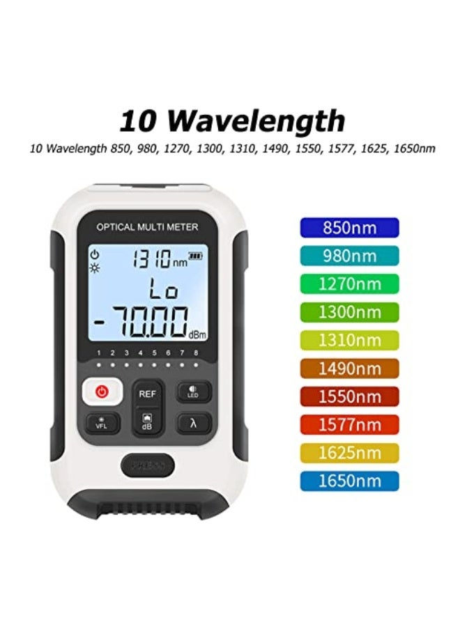 عداد قوة الألياف البصرية MXGZ، جهاز اختبار كابلات الألياف البصرية مع مصدر ضوء، محولات SC FC ST، وظيفة تحديد العطل البصري، قابل لإعادة الشحن، للاستخدام في هندسة الاتصالات CATV (TM570AL-V15-15MW) - Image 5