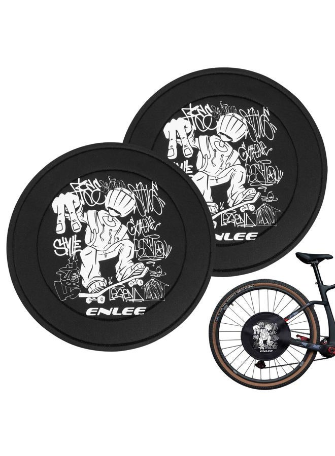 ENLEE 1PC Bicycle Disc Brake Protective Cover, Skull Mountain/Road/Gravel Bike Disc Brake Neoprene Protective Covers, Suitable for Overspray Damage & Safe Transport, Diameter: 320mm, Water Resistant - Image 1