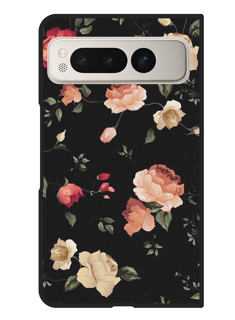 Theodor Protective Case Anti Scratch Shock Proof Bumper Cover for Google Pixel Fold Colourful Lotus  - Image 1