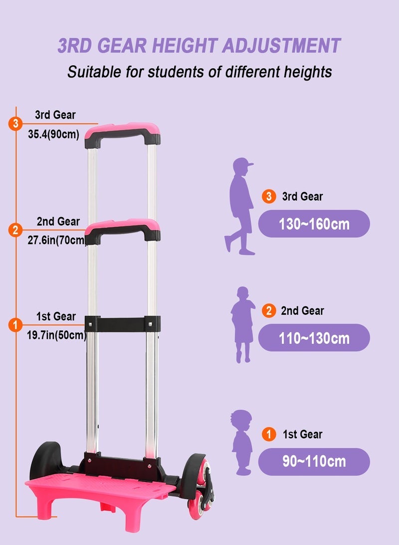 URbazaar 3-PCS Boys Rolling Backpacks Kids'Luggage Wheeled Backpack for School Boys Trolley Bags Roller Bookbag with Lunch Bag - Image 3