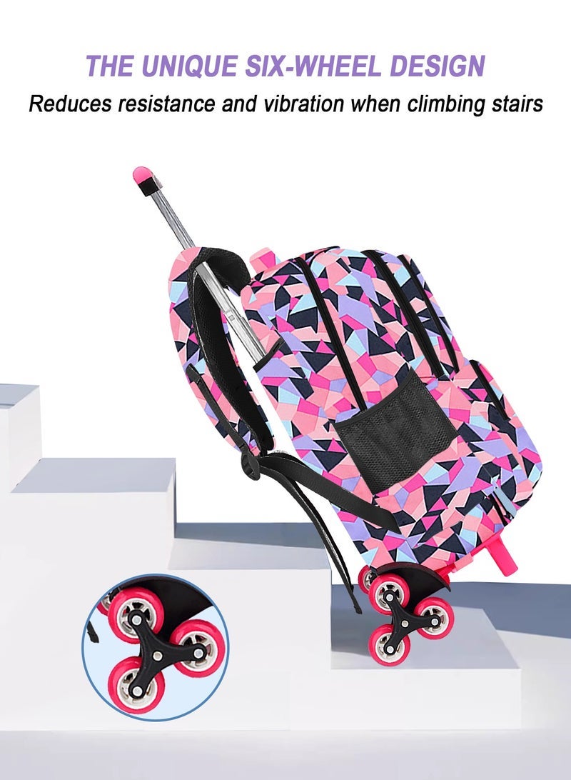 URbazaar 3-PCS Boys Rolling Backpacks Kids'Luggage Wheeled Backpack for School Boys Trolley Bags Roller Bookbag with Lunch Bag - Image 5