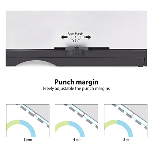 MAKEASY Binding Machine, 21-Hole, 450 Sheets, Comb Binding Machines with 1 Box Comb Bindings Spines, Comb Binder for Letter Size, A4, A5 Paper - Image 3